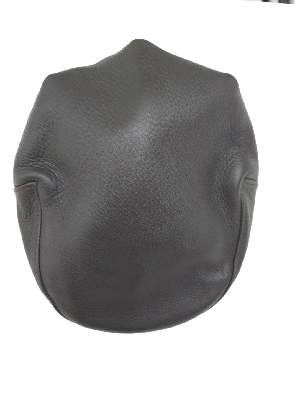 Orvis Deerskin Dark Brown Leather Newsboy Flat Driving Cap Vintage Made In USA M